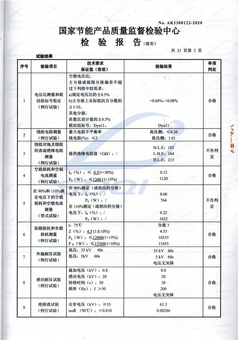 高低压试验报告-S11-1250廉江廉江廉江油浸式变压器-2.jpg